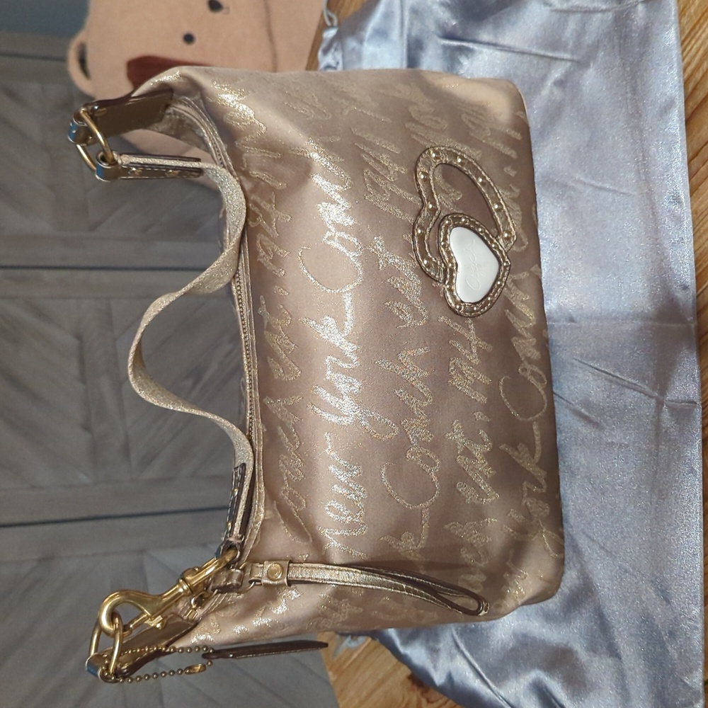 Coach Lurex New York Script Holiday Limited Edition Hobo